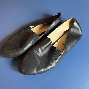 Via Spiga Black Leather Loafers Flats